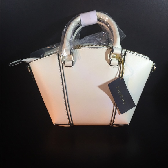 Bebe Nadia White Faux Leather Mini Satchel Handbag - Picture 3 of 8